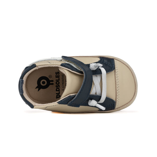 Old Soles 0063R Runski Baby baby leather shoe in Cream with classic detail