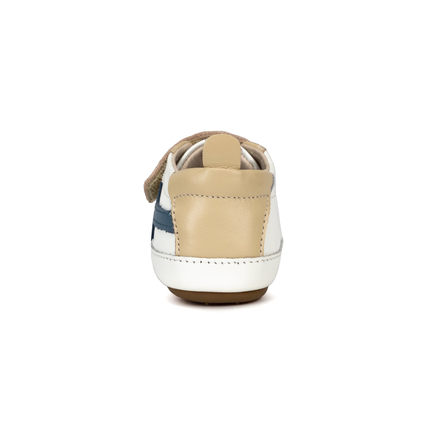Old Soles 0063R Runski Baby baby leather shoe in Snow and Cream and Indigo with classic detail