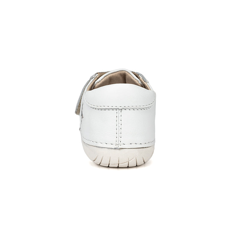 Old Soles 4045 Starey Pave kids leather shoe in Snow and Grey Suede with star detail