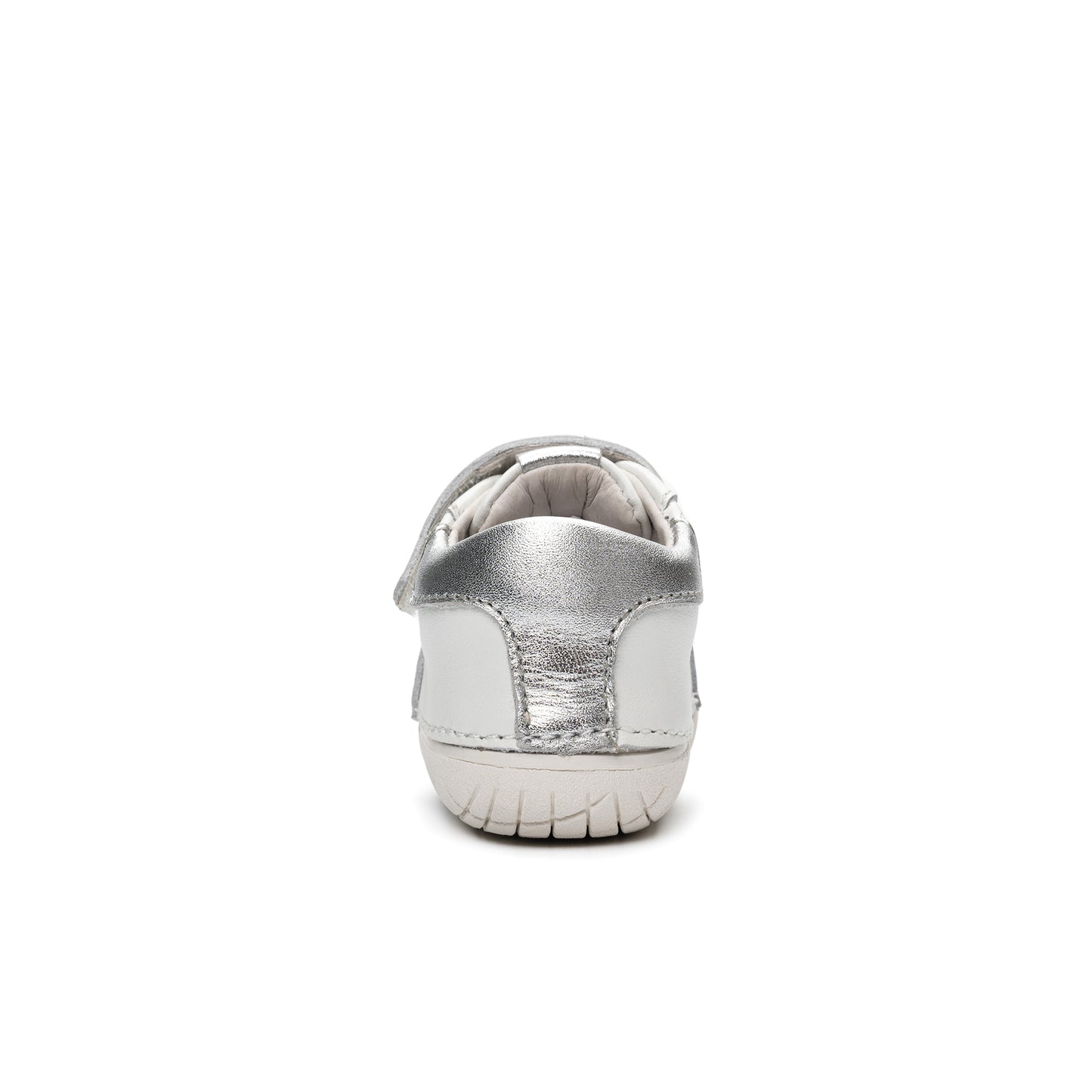 Old Soles 4090 Rebel Pave kids leather shoe in Snow and Silver with pave detail