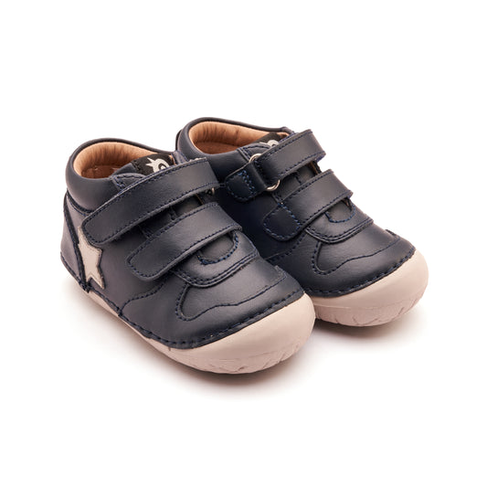 Old Soles 4110 Team Pave kids leather shoe in Navy and Gris with pave detail