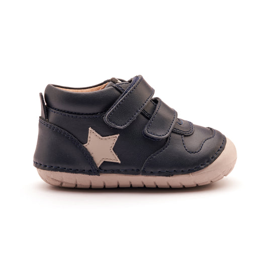 Old Soles 4110 Team Pave kids leather shoe in Navy and Gris with pave detail