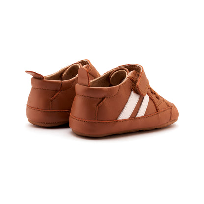 Old Soles 0049RT Low Roller Shoe baby leather shoe in Tan and Snow with classic detail