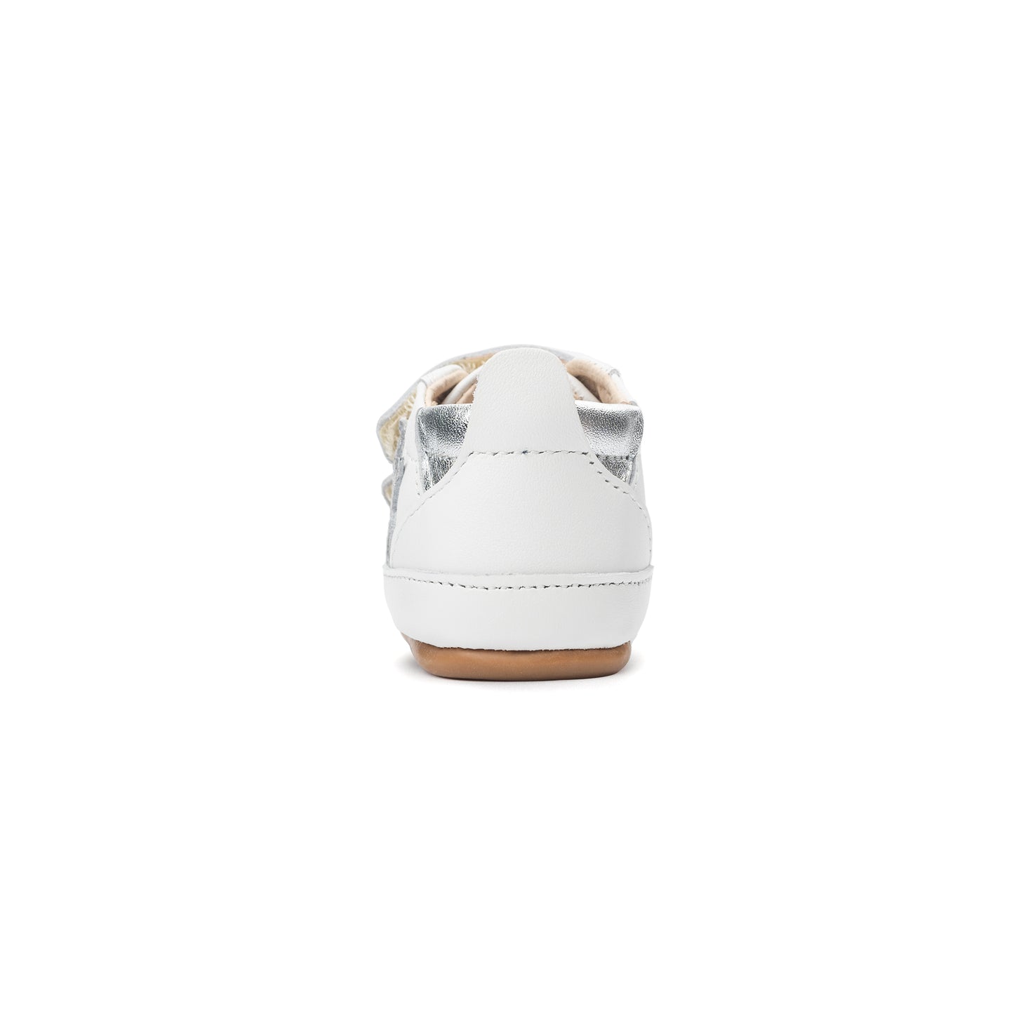Old Soles 0088RT Baby Dash O baby leather shoe in Snow, Silver, and Silver Sole with classic detail