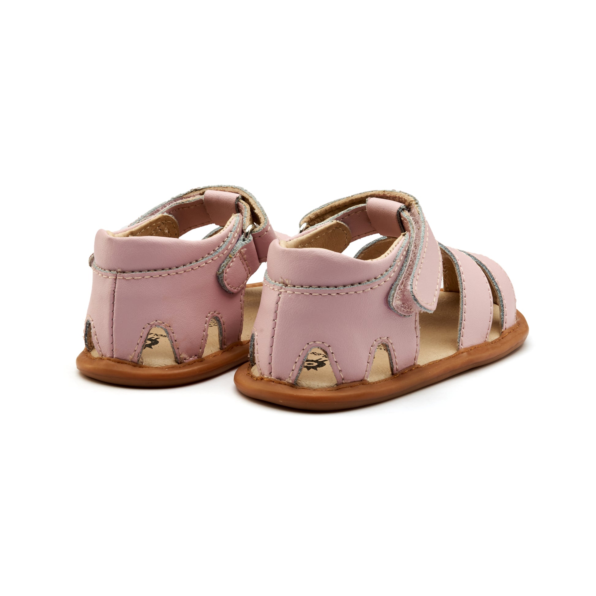 Old Soles 3008 Waves Sandal kids leather sandal in Chalk Pink with open toe detail