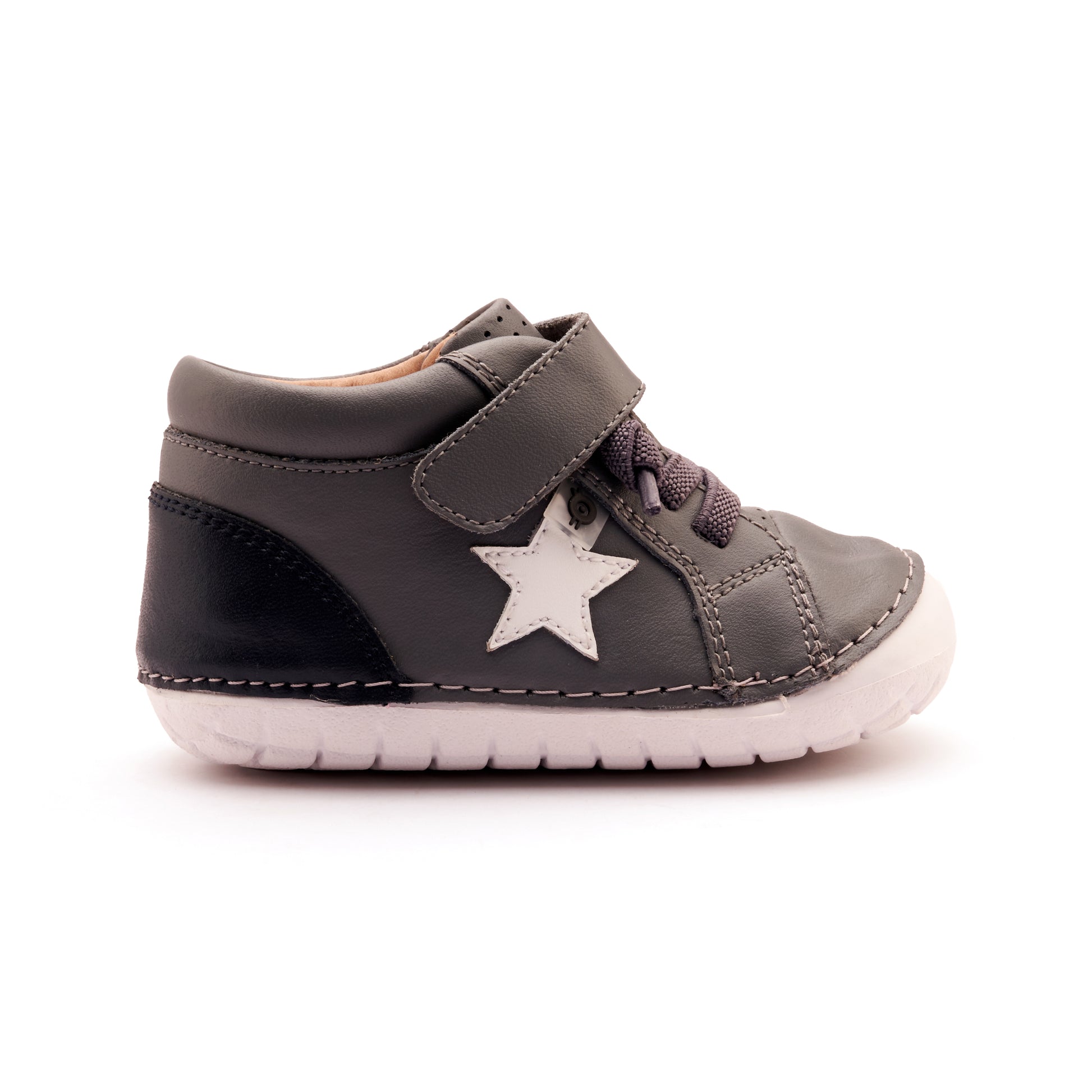 Old Soles 4051 Champster Pave kids leather shoe in Shadow, Navy, and Snow with pave detail