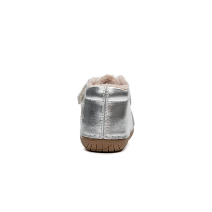 Old Soles 4085 Reach Fur Pave kids leather shoe in Silver and Copper with pave detail