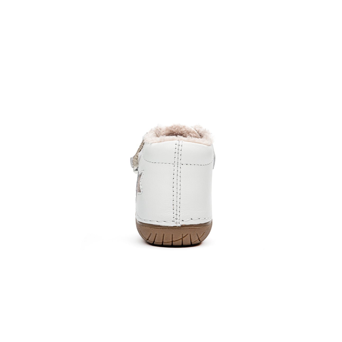 Old Soles 4085 Reach Fur Pave kids leather shoe in Snow and Grey Suede with pave detail