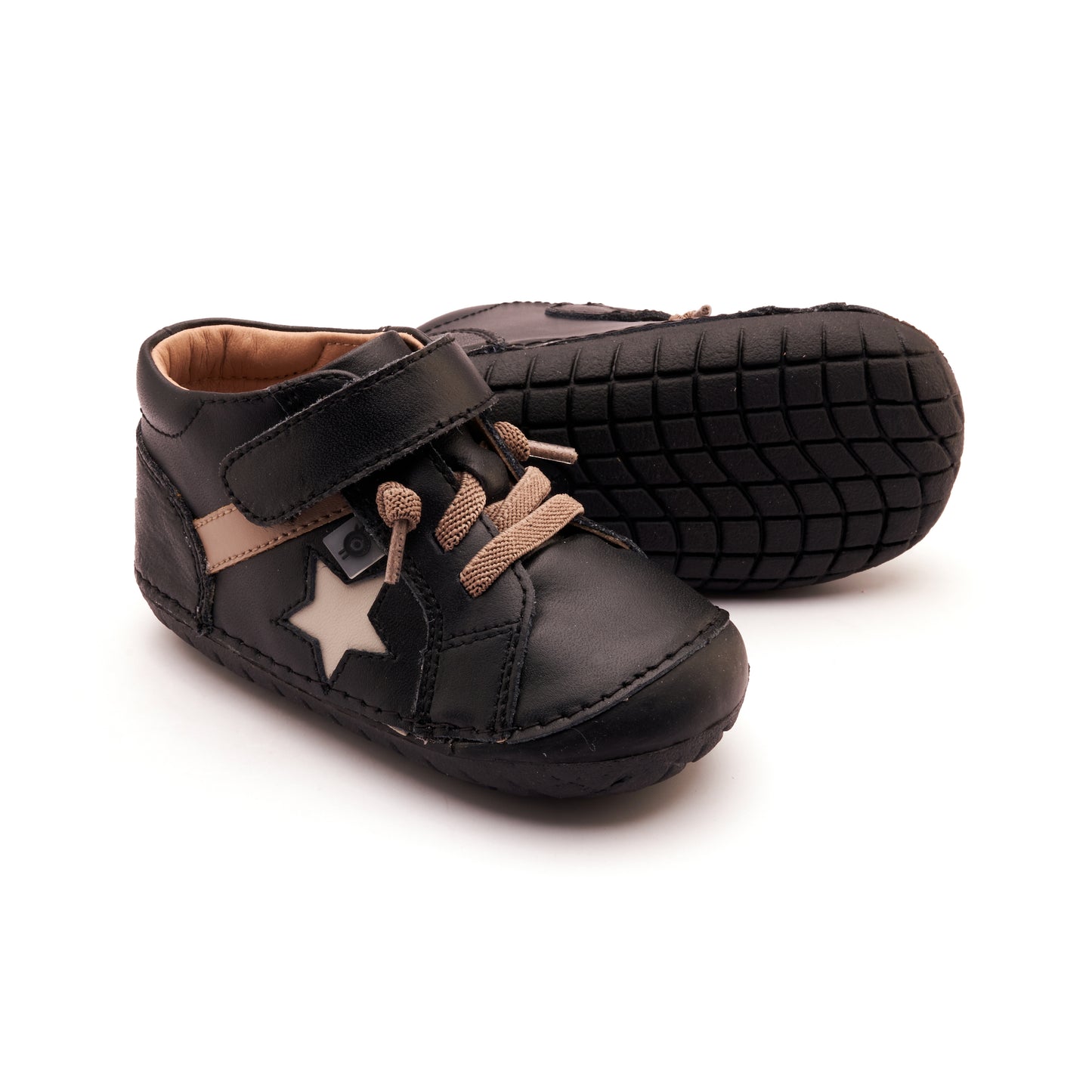Old Soles 4099 Rad Pave kids leather shoe in Black, Taupe, and Sporco with pave detail