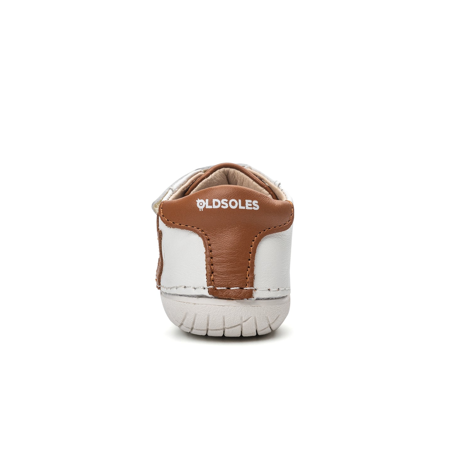 Old Soles 4104 Pave O kids leather shoe in Snow, Tan, Tan, and White Sole with pave detail
