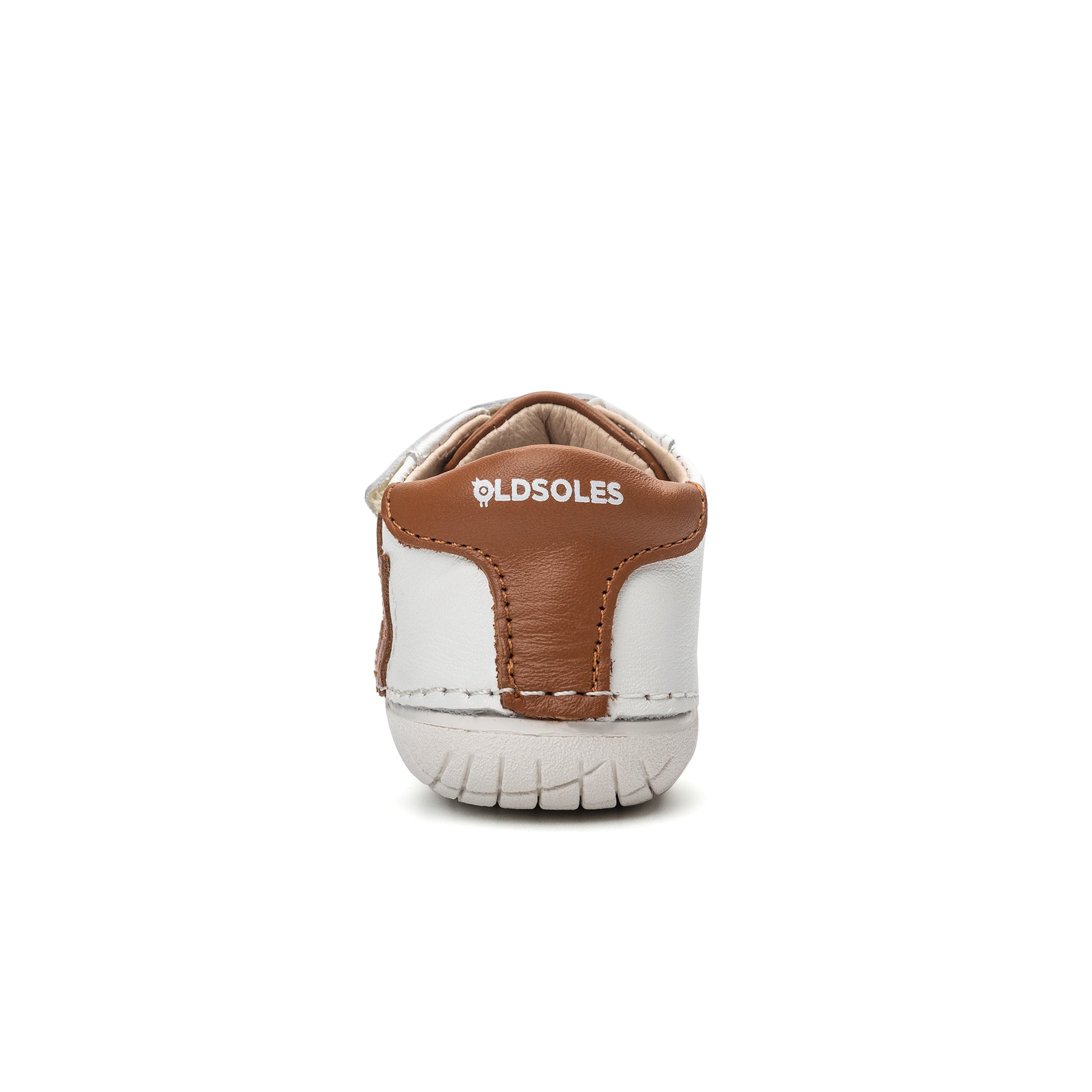 Old Soles 4104 Pave O kids leather shoe in Snow, Tan, Tan, and White Sole with pave detail