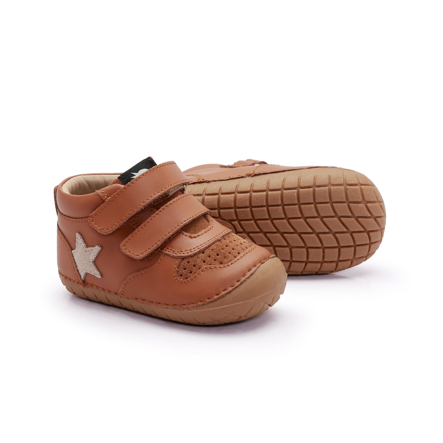 Old Soles 4110 Team Pave kids leather shoe in Tan and Sand Suede with pave detail