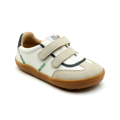 Old Soles 6502 Zigsta Barewalk kids leather barefoot shoe in Snow with barefoot design
