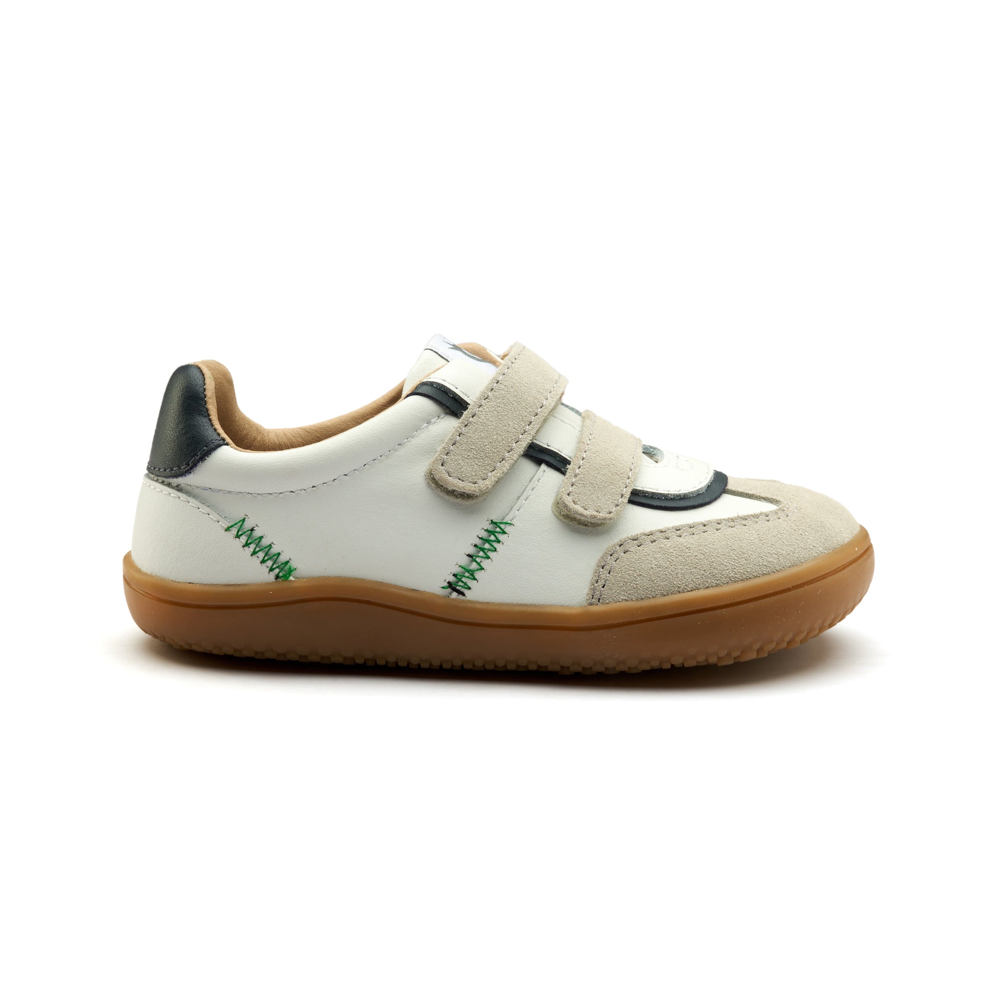 Old Soles 6502 Zigsta Barewalk kids leather barefoot shoe in Snow with barefoot design