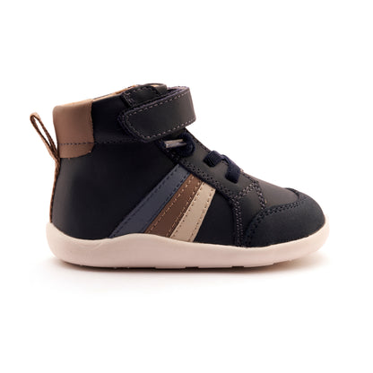 Old Soles 8000 High Sun Rays kids leather shoe in Navy with sporty detail
