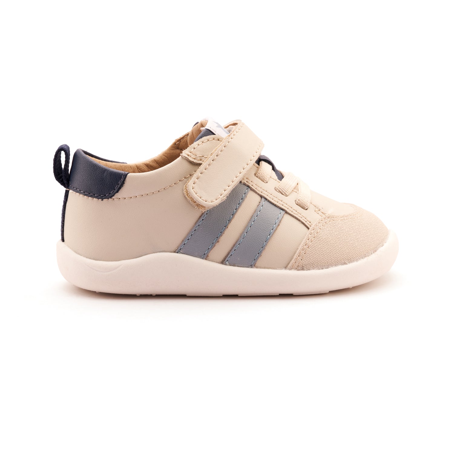 Old Soles 8070 Bowler Ground kids leather shoe in Sporco, Dusty Blue, and Denim with bow detail