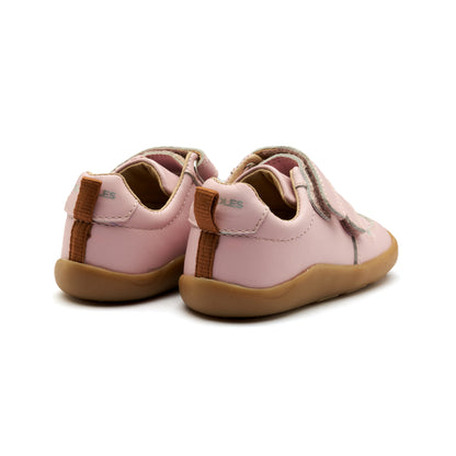 Old Soles 8102 7-Days Ground kids leather shoe in Chalk Pink with rubber sole detail