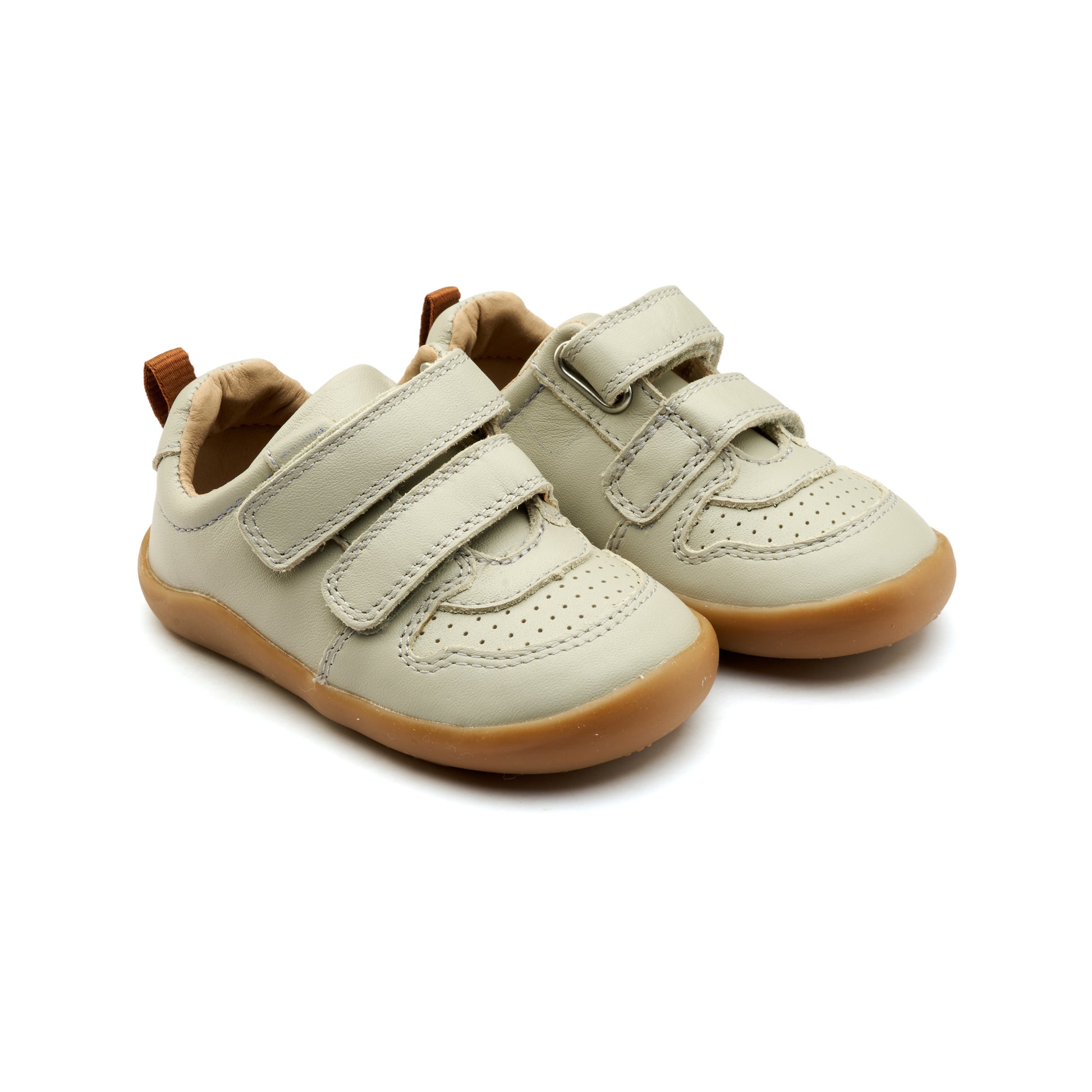 Old Soles 8102 7-Days Ground kids leather shoe in Gris with rubber sole detail