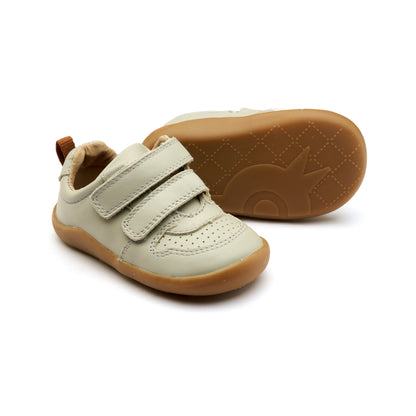 Old Soles 8102 7-Days Ground kids leather shoe in Gris with rubber sole detail