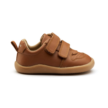 Old Soles 8102 7-Days Ground kids leather shoe in Tan with rubber sole detail