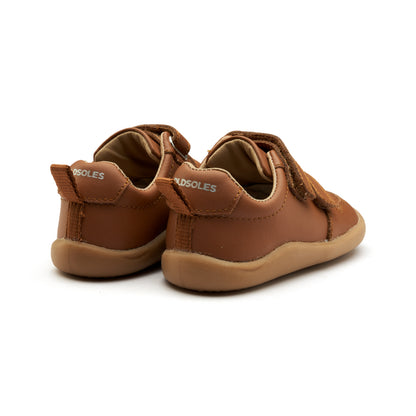 Old Soles 8102 7-Days Ground kids leather shoe in Tan with rubber sole detail
