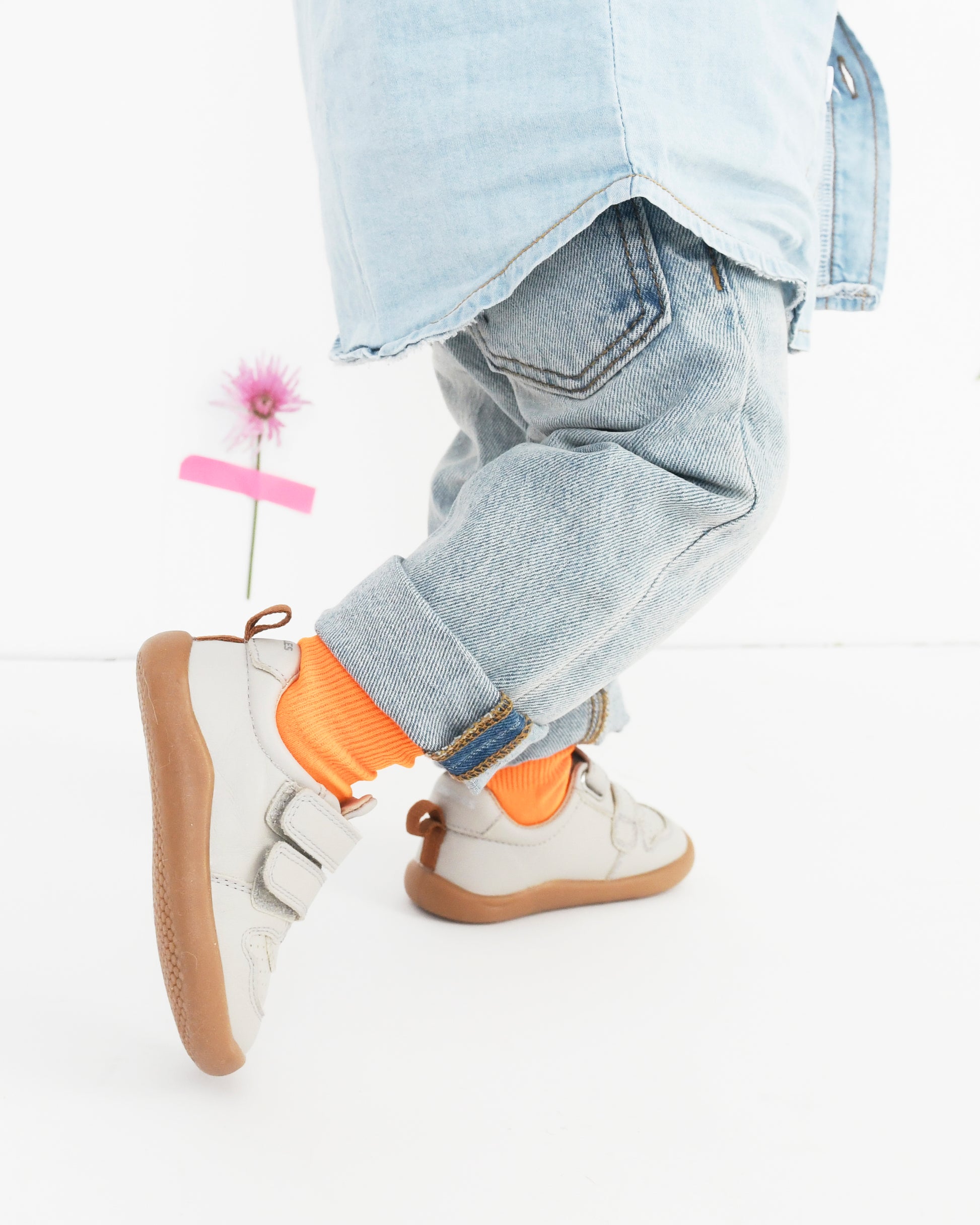 Old Soles 8102 7-Days Ground kids leather shoe in Gris with rubber sole detail