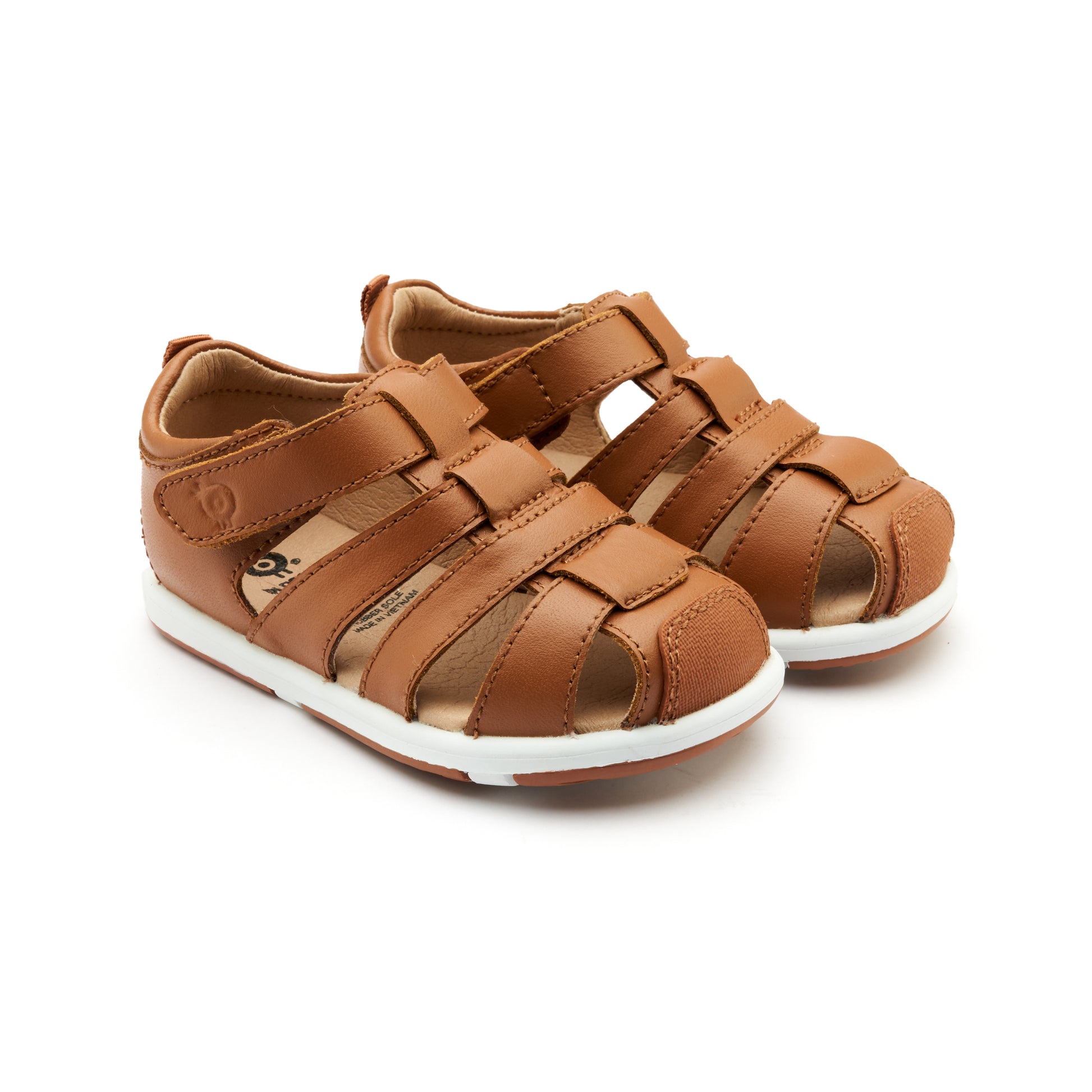 Old Soles 9502 Surf Sandal kids leather sandal in Tan with open toe detail