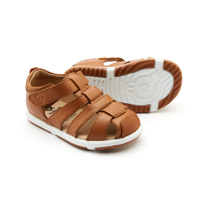 Old Soles 9502 Surf Sandal kids leather sandal in Tan with open toe detail