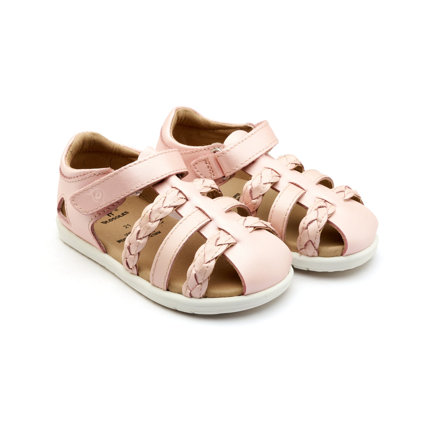 Old Soles 9510 Seascape kids leather sandal in Nacardo Dalia and Snow with open toe detail
