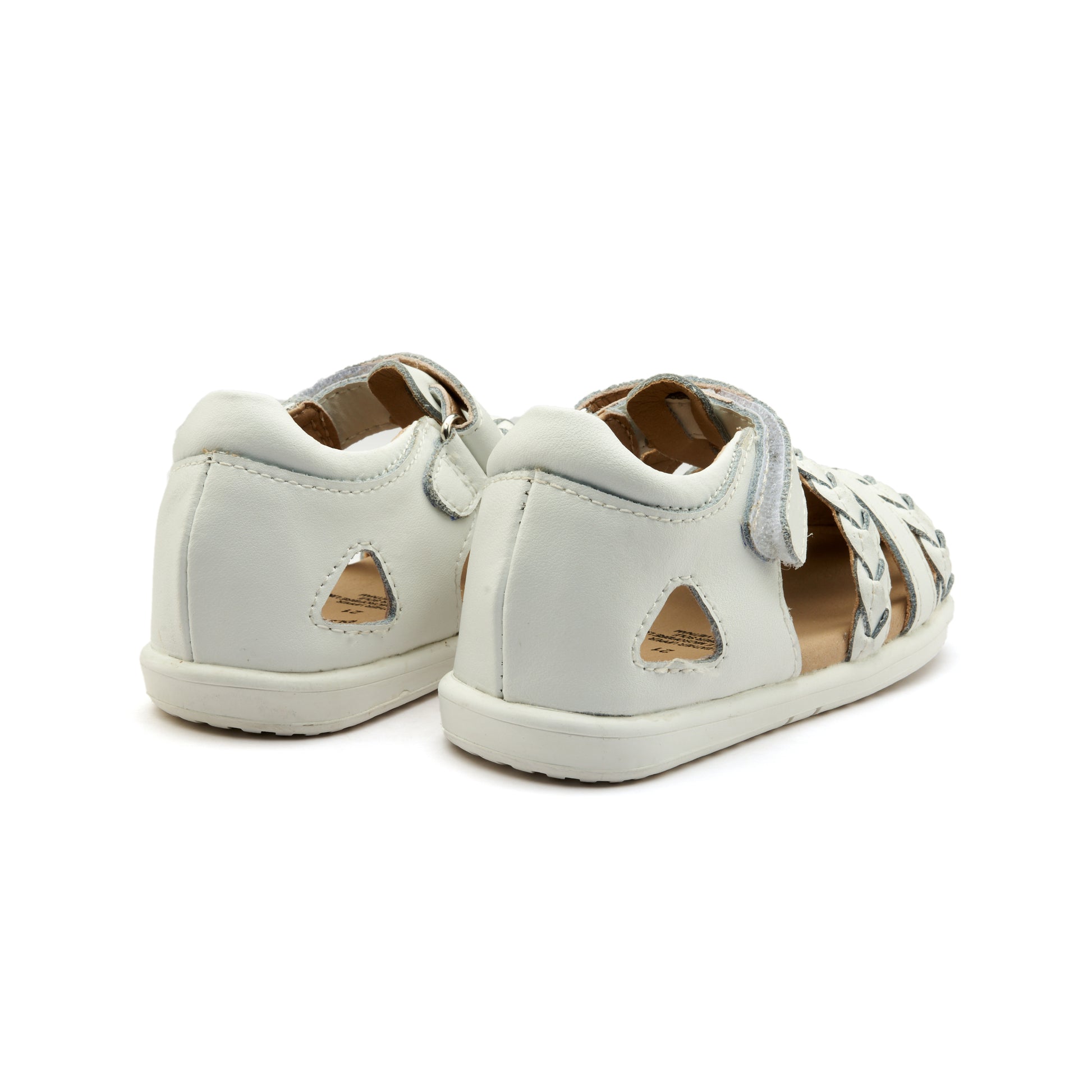 Old Soles 9510 Seascape kids leather sandal in Snow with open toe detail