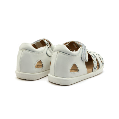 Old Soles 9510 Seascape kids leather sandal in Snow with open toe detail